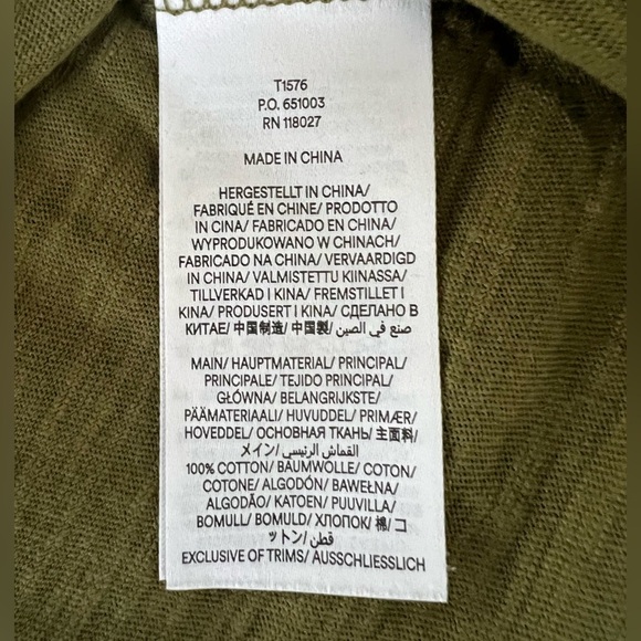 Boden Millie Split Neck Cotton Top Mayfly Army Green Sz 14 - Picture 10 of 12